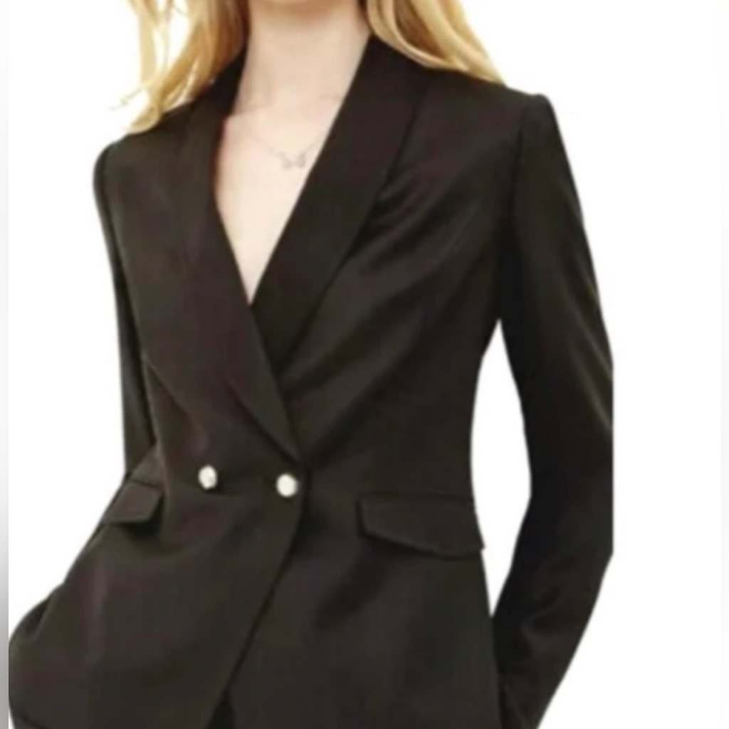 Ted Baker London - Tiorna Double Breasted Black Wool Blazer Size 1 (Small)